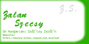 zalan szecsy business card